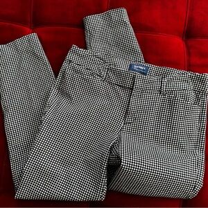 Old Navy Cropped Pants Black & White Pixie Stretch Sz 8 Excellent